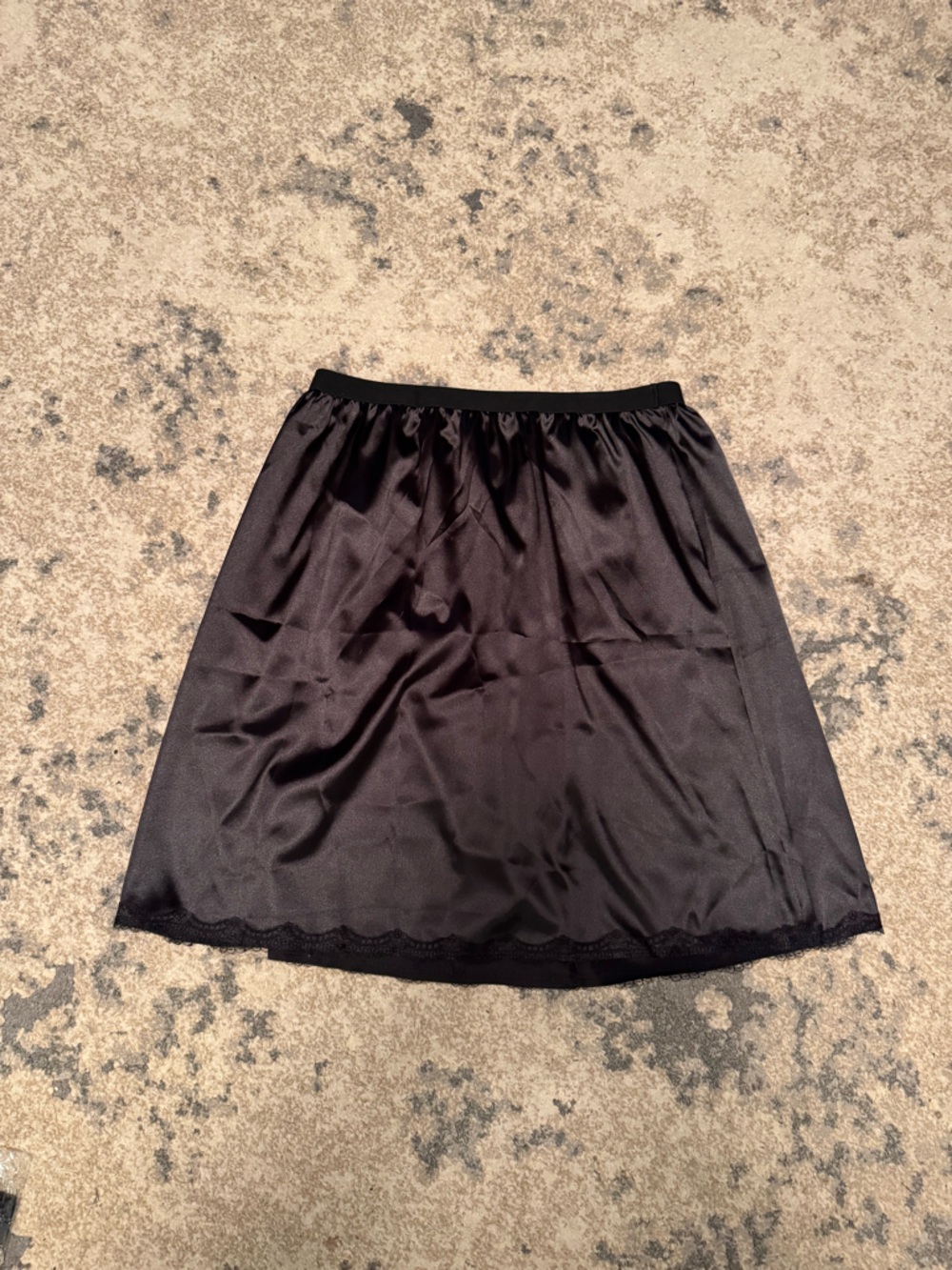 Black Satin Half Slip Skirt